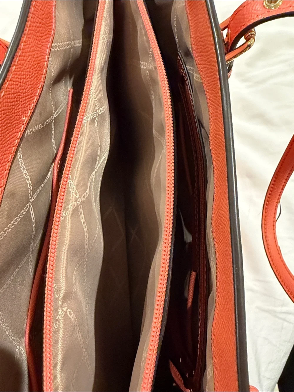 Michael Kors Coral-Red Saffiano Leather Tote